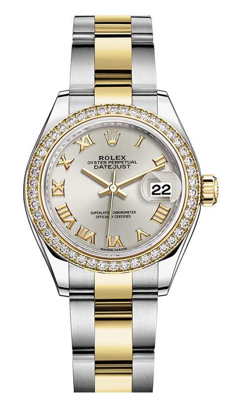 rolex ladies datejust two tone diamond bezel|rolex 28mm ladies datejust watch.